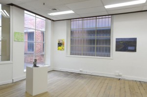Decline, Dan Arps, 'Untitled (green ambivalent up)', 2012; Dan Arps, 'Not Titled Atm', 2011; Kate Smith, 'Art School', 2013; Nick Austin, 'Travelling Envelope #10', 2012