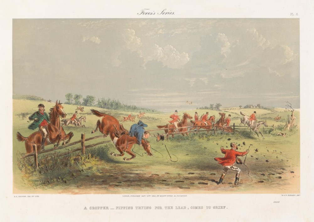 H.K. Browne, plates 4 & 6 from How Pippins enjoyed a day with the foxhounds, 1863